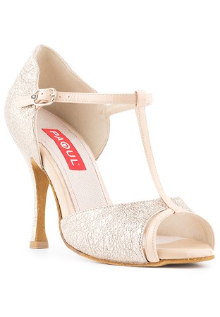 Paoul 157 T-Bar Dance Sandal-Powder Ferrer Nappa/Powder Patent