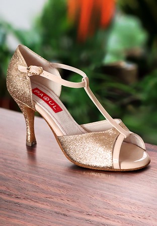 Paoul 157 Tango Dance Shoes-Powder Sl08/Powder Patent