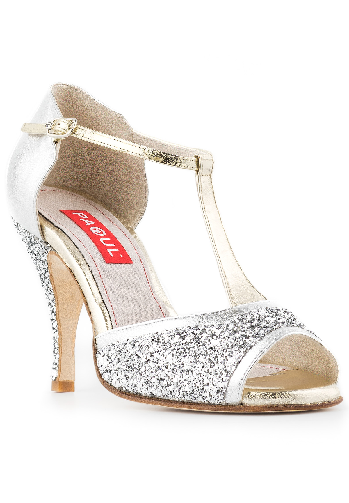 Paoul 159 T-Bar Dance Sandal-Silver Sl01/Silver Kid/Platinum Kid