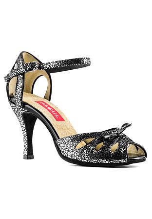 Paoul 182 Open Toe Shoes-Fantasia 344 Suede/Black Patent