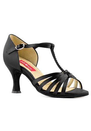 Paoul 191 T-Bar Dance Sandal-Black Satin