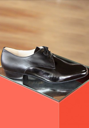 Paoul 2 Mens Dance Shoes-Black Leather / Black Naplak Patent