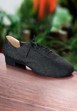Paoul 2050 Whisk Mens Ballroom Shoes-Black Crystal Glitter