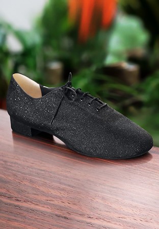 Paoul 2050 Mens Ballroom Shoes-Black Crystal Glitter