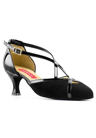 Paoul 500 Charleston Dance Shoes-Black Suede/Black Patent
