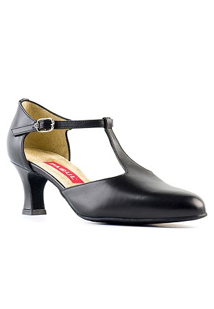 Paoul 5 T-Bar Charleston Shoes-Black Leather