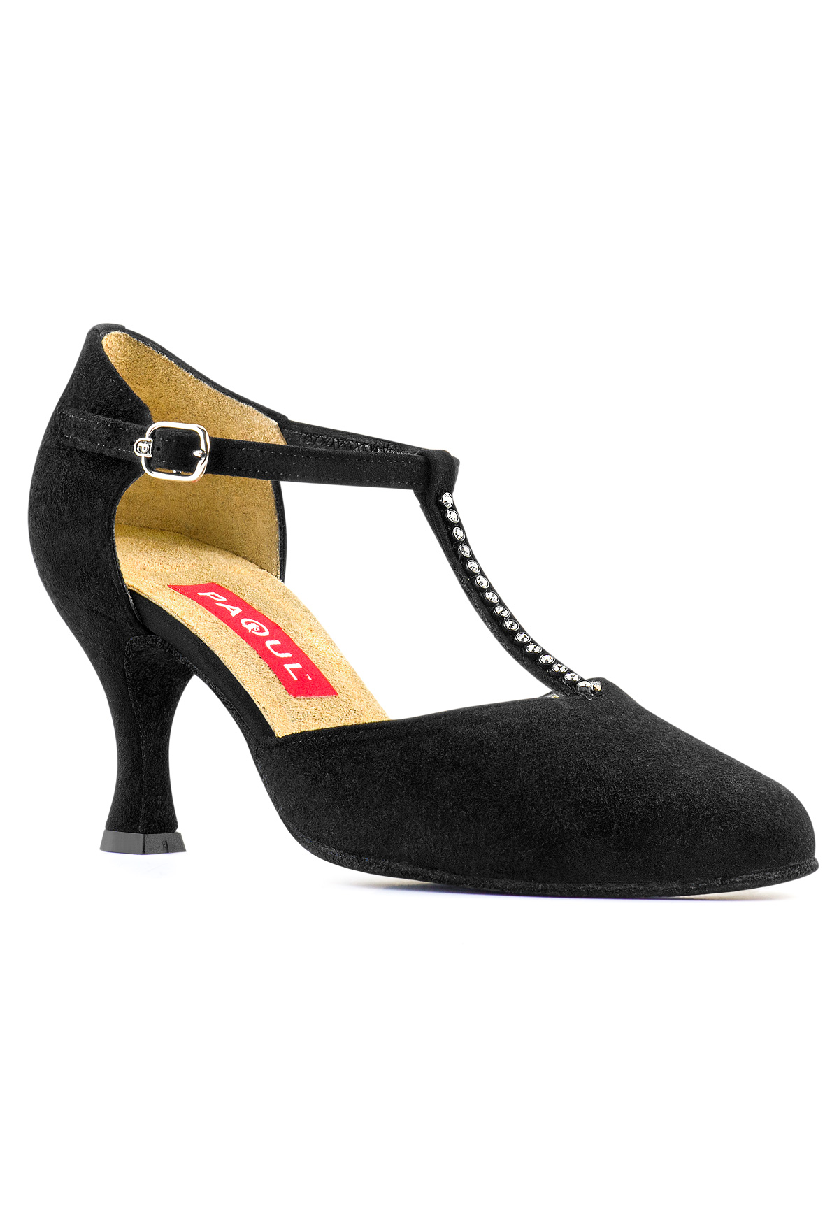 Paoul 614 T-Bar Charleston Shoes-Black Suede