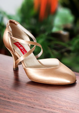 Paoul 633 American Smooth Dance Shoes-Flesh Satin