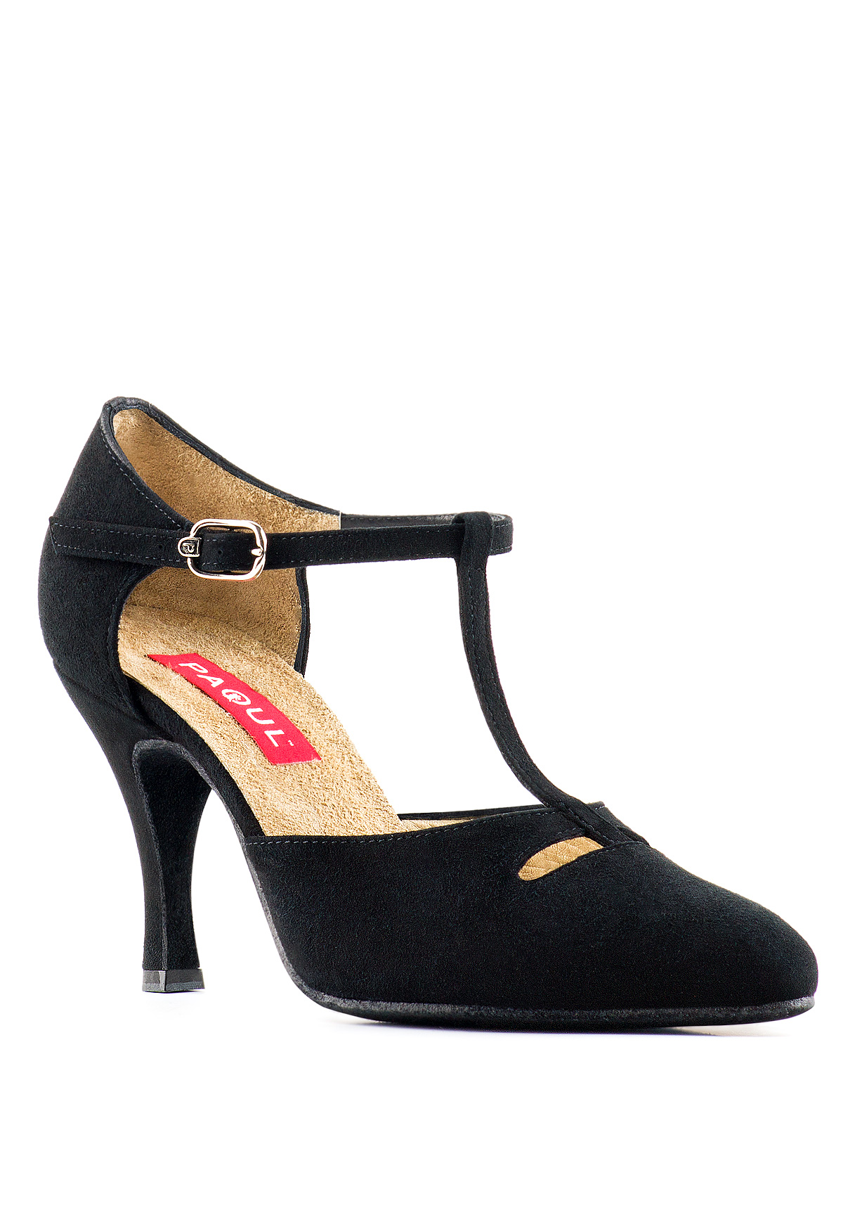 Paoul 637 T-Bar Charleston Shoes-Black Suede