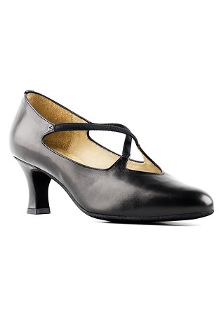 Paoul 650 Court Shoes-Black Leather