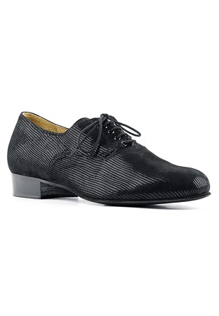 Paoul 6612 Dance Shoes-Black Printed Suede