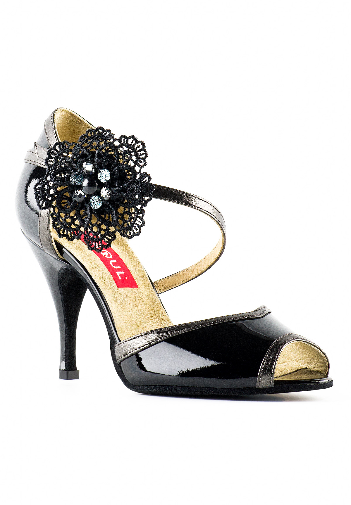 Paoul 675 Charleston Shoes-Black Patent/Pewter Kid