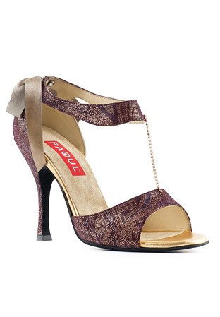 Paoul 677 Dance Shoes-Versailles Suede/Gold Kid