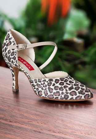 Paoul 684 Point Toe Charleston Shoes-Brown Leopard Glitter