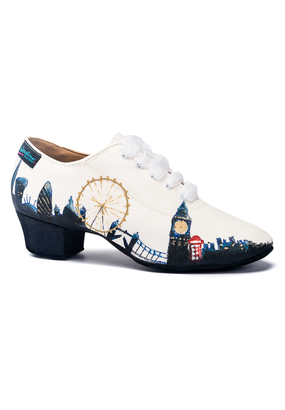 Paoul 685 Dance Sandal-Pewter Square Printed Kid