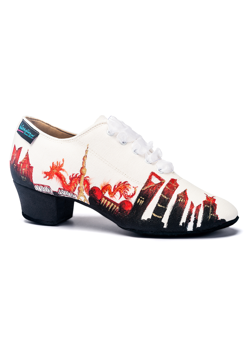 Paoul 687 Dance Shoes-Powder and Silver Texas Suede