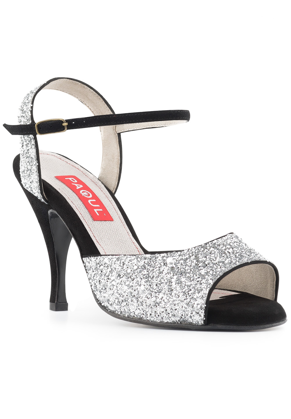 Paoul 698 Open Toe Sandal-Silver Sl01/Black Suede