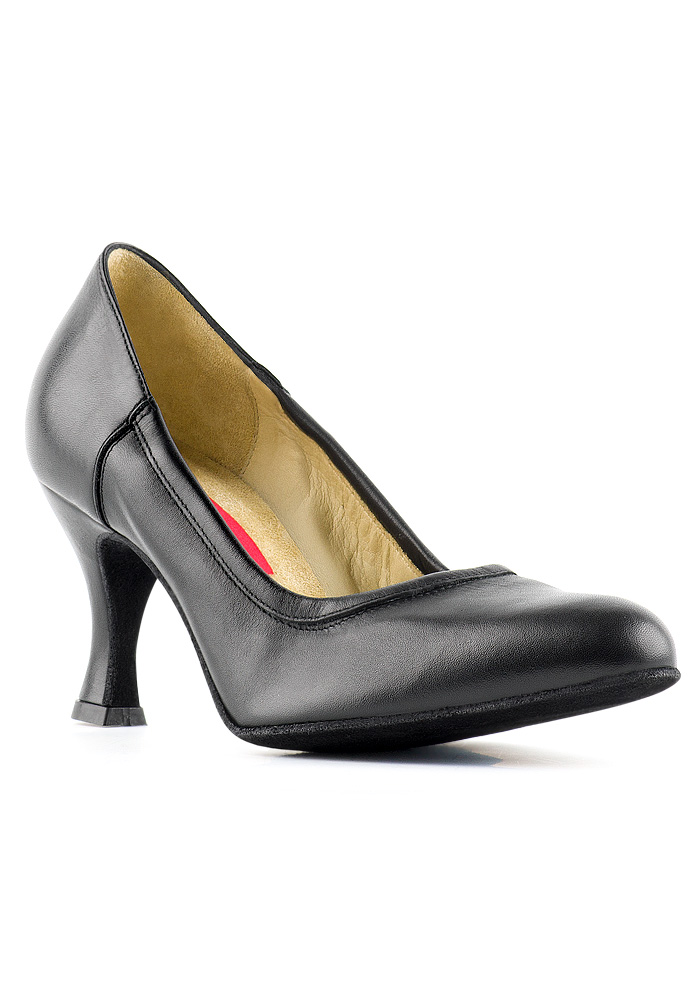 Paoul 7 Court Shoes-Black Leather