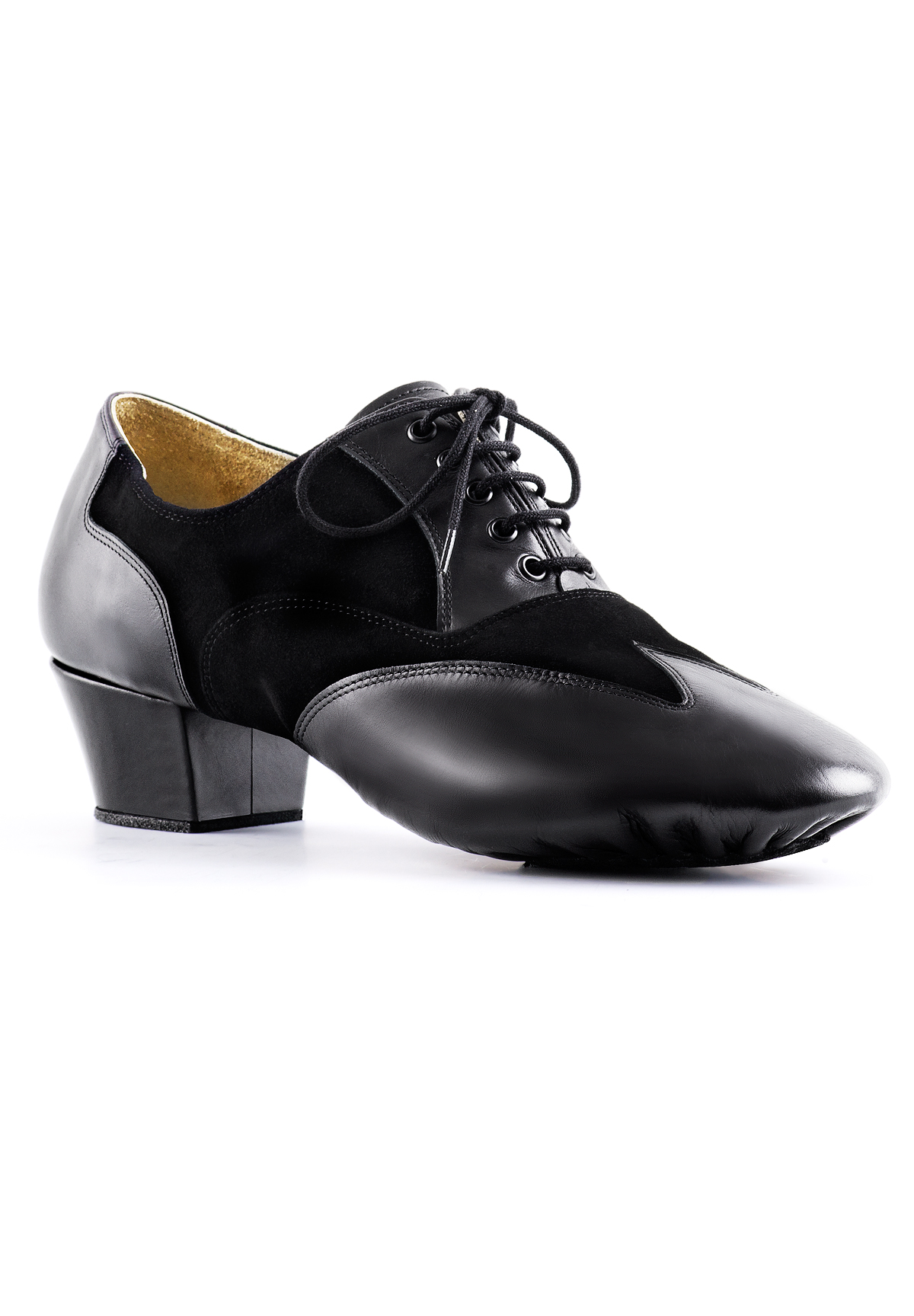 Paoul 835 Super Flex Shoes-Black Leather/Black Suede