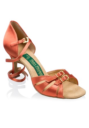 Ray Rose Aquila Ladies Latin Shoes-Dark Tan Satin