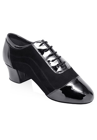 Ray Rose Caspian Mens Latin Shoes 485-Black Nappa Suede Leather/Patent