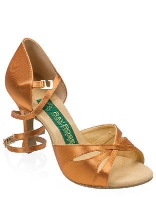 Ray Rose Dragonfly Latin Shoes-Light Tan Satin