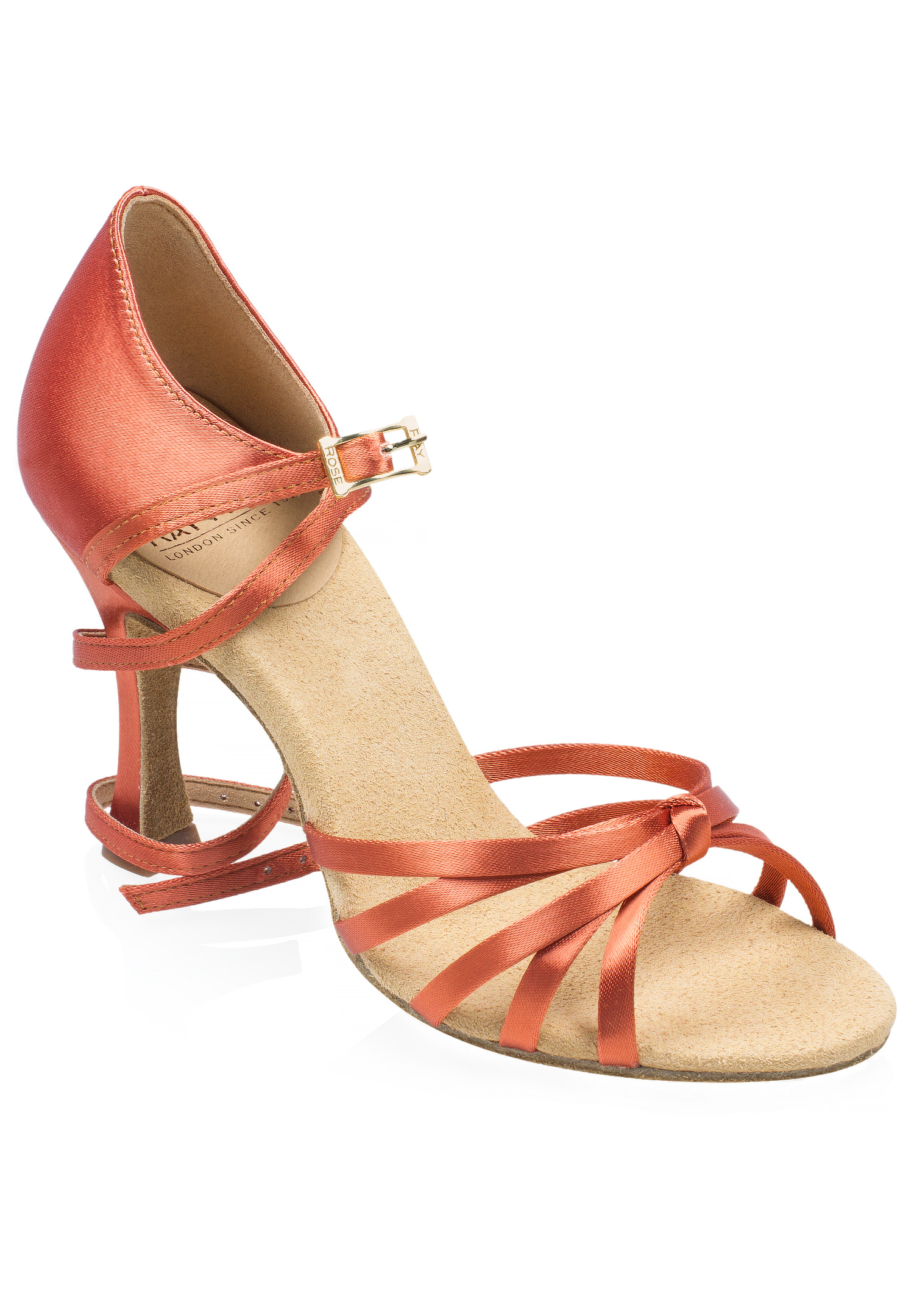Ray Rose Drizzle Latin Shoes 825-X-Dark Tan Satin