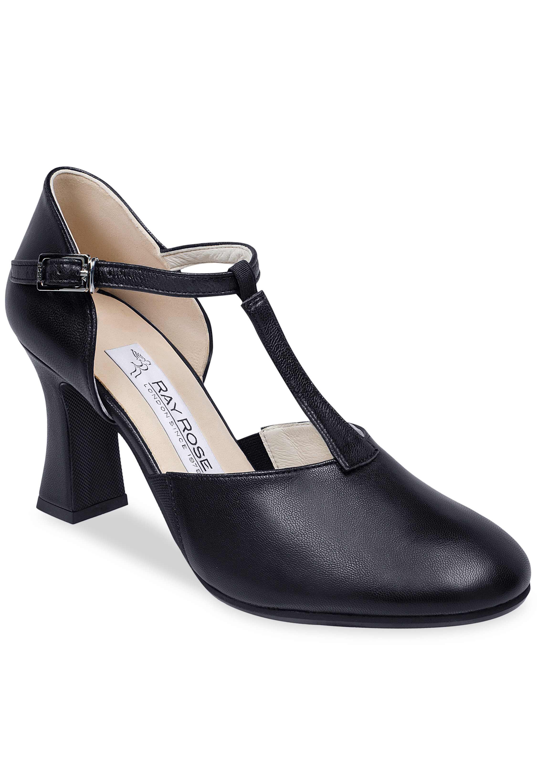 Ray Rose Rachel Smooth Shoes-Black Leather
