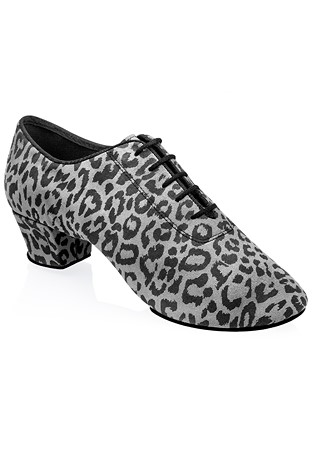 Ray Rose Thunder Mens Latin Shoes 460-Grey/Black Leopard Leather