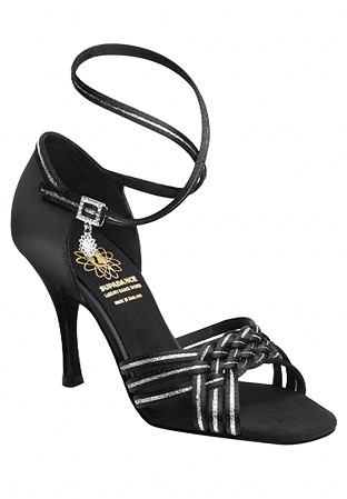 Supadance 1178-Black Satin/Silver Shimmer