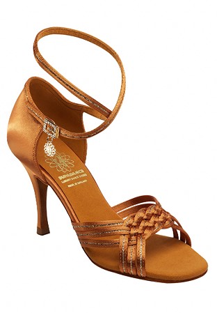 Supadance 1178-Dark Tan Satin/Gold Shimmer