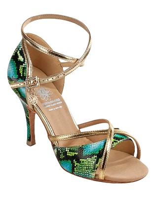 Supadance Ladies Latin Shoes 1073-Blue Snake Print