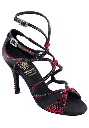 Supadance 1082-Black Satin/Red Stone