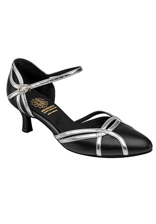 Supadance 1542-Black Leather/Silver Leather