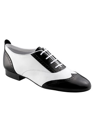 Wern Kern Taylor LS Practice Dance Shoes-Black/White Nappa Leather