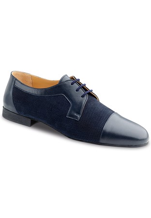 Werner Kern 28049 Mens Social Dance Shoes-Blue Leather/Blue Suede