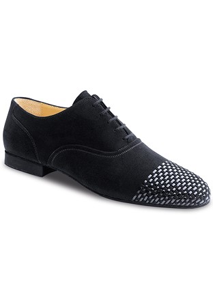 Werner Kern 28057 Mens Social Dance Shoes-Black Suede / Black Patent