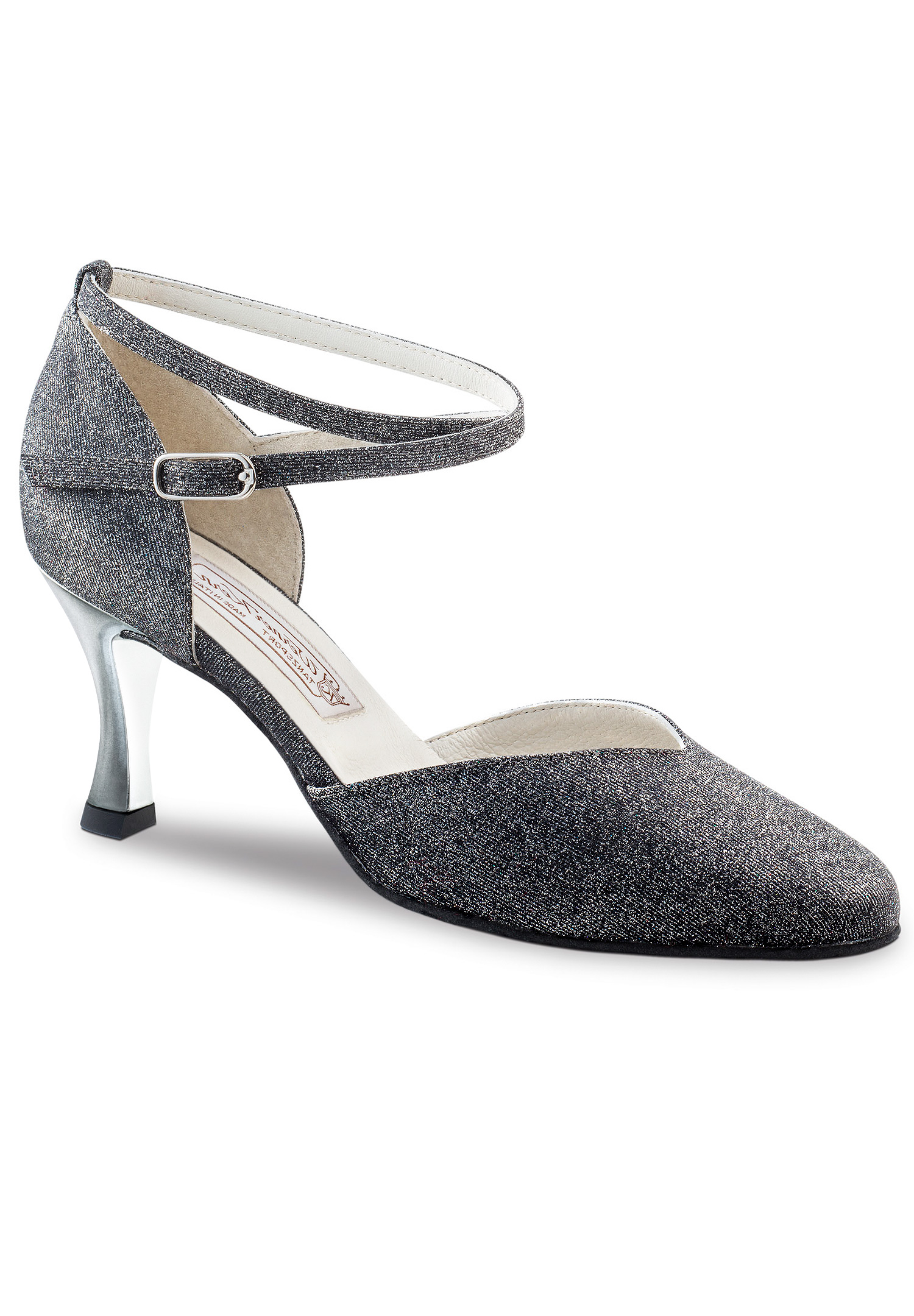 Werner Kern Abby Dance Shoes-Black/Silver Brocade