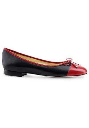 Werner Kern Ada Ballet Flat-Red/Black Patent