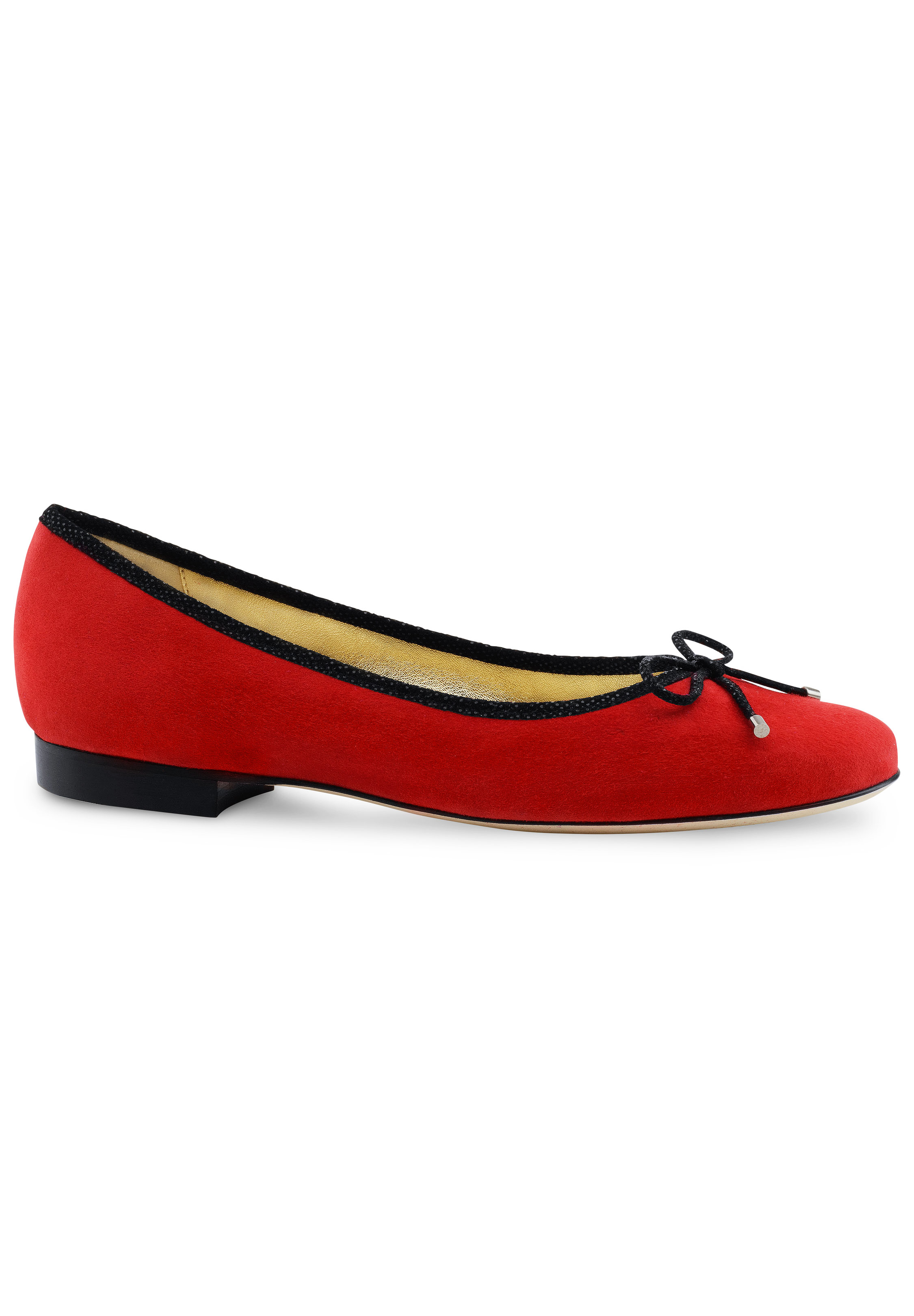 Werner Kern Baia Ballet Flat-Red Suede/Black Ariel