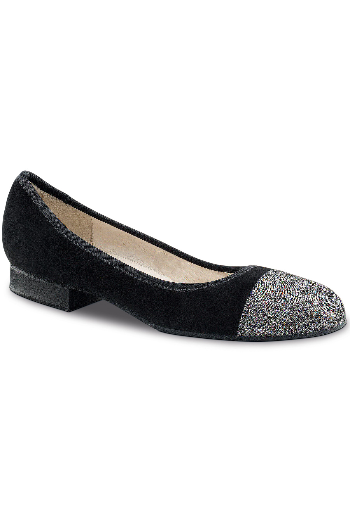 Werner Kern Bea Flat Dance Shoes-Black Suede / Brocade
