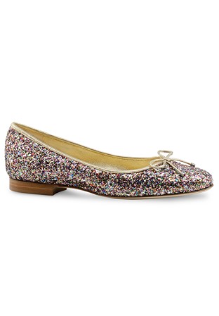 Werner Kern Candy Ballet Flat-Multi Brocade/Platin Chevro