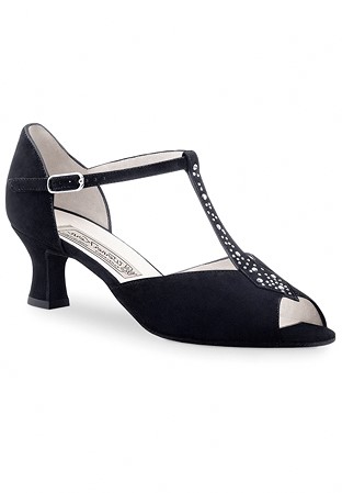 Werner Kern Claudia Crystallized Shoes-Black Suede