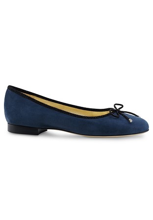 Werner Kern Dana Ballerinas-Blue Suede/Black Ariel