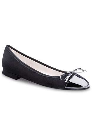 Werner Kern Garda Flat Dance Shoes-Black Suede/Patent