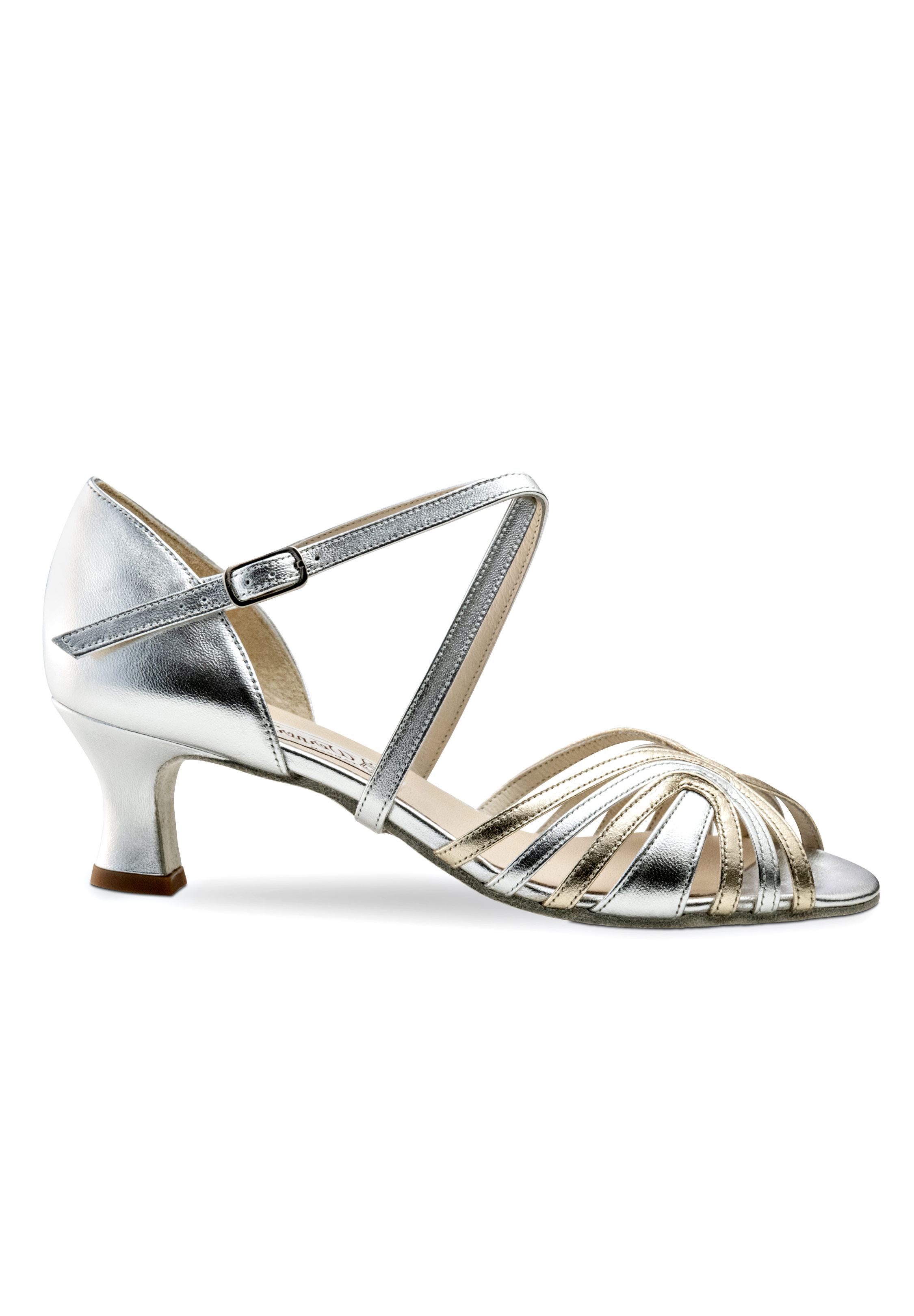 Werner Kern Ginger Ladies Social Shoes-Silver Nappa / Platin Nappa