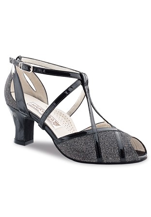 Werner Kern Ginny Social Dance Shoes-Brocade / Black Patent