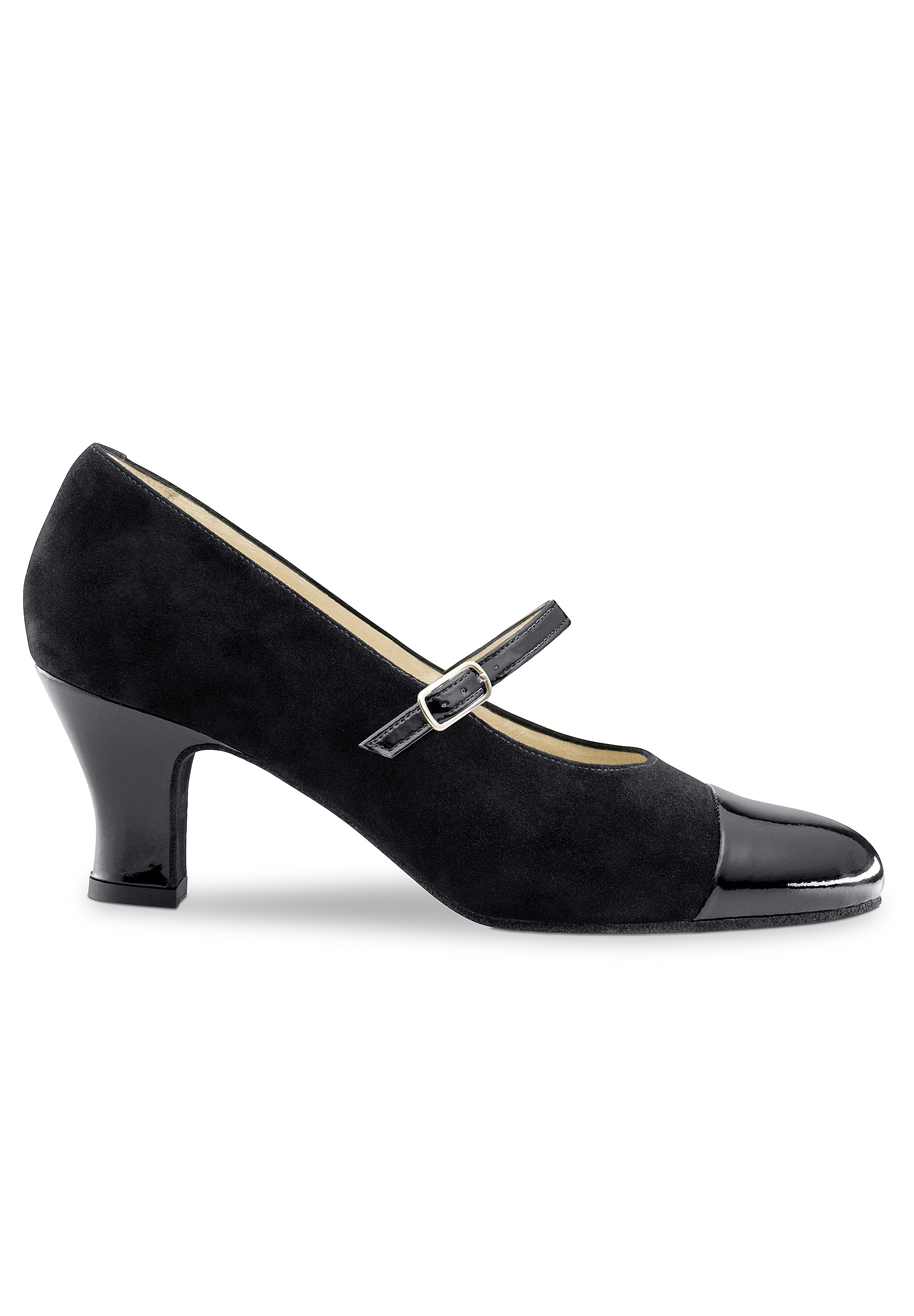 Werner Kern Gladys Ladies Ballroom Shoes-Black Suede / Black Patent