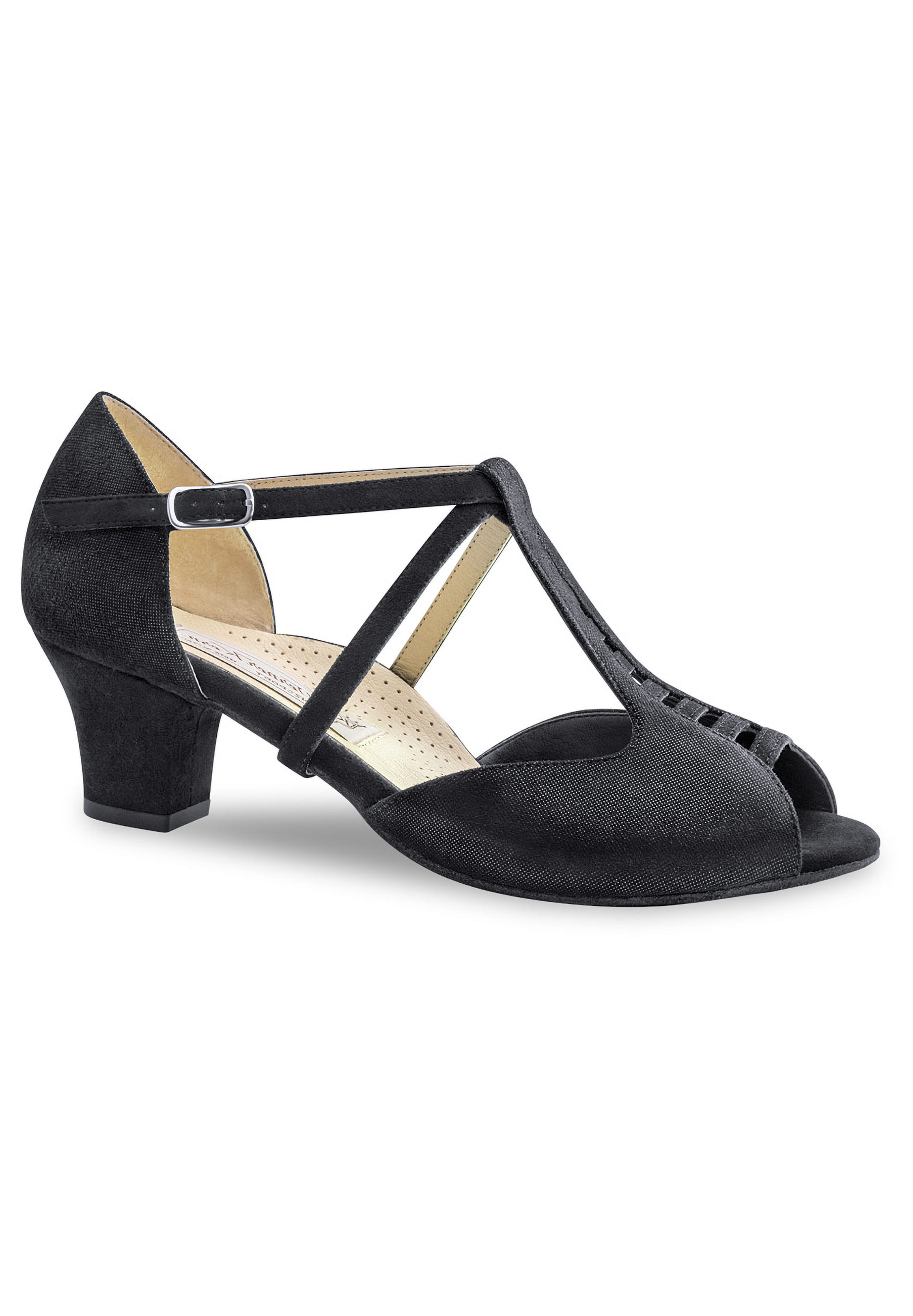 Werner Kern Holly Dance Shoes-Black Shimmering Suede