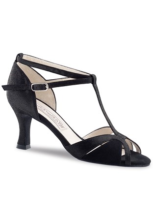 Werner Kern Ida T-Bar Dance Shoes-Black Stella / Black Suede